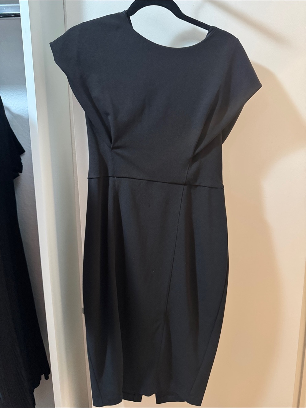 Express Black Midi Dress with Cap Sleeves